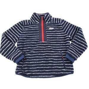 Vineyard Vines Sherpa Shep Shirt Womens XS Blue Stripe 1/4 Zip Pullover Jacket